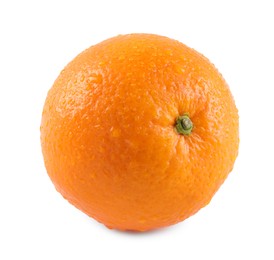 Photo of One whole ripe orange isolated on white