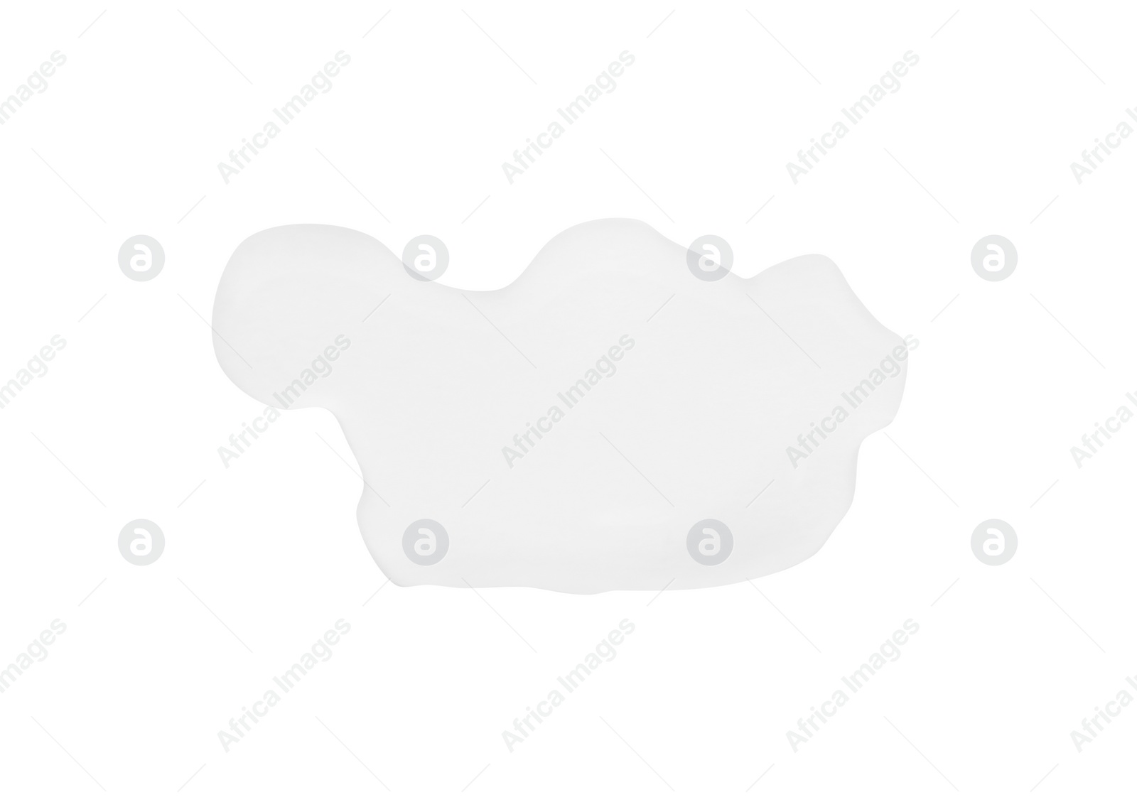 Photo of Puddle of pure water on white background, top view