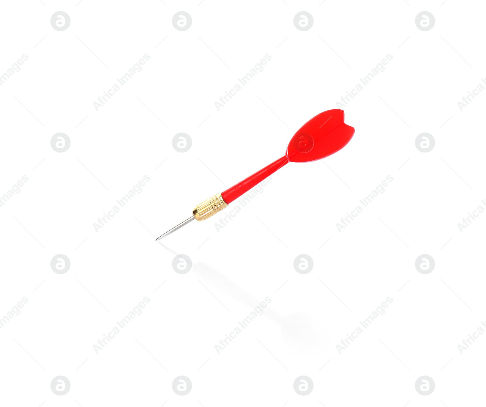 Photo of Red dart arrow for game on white background