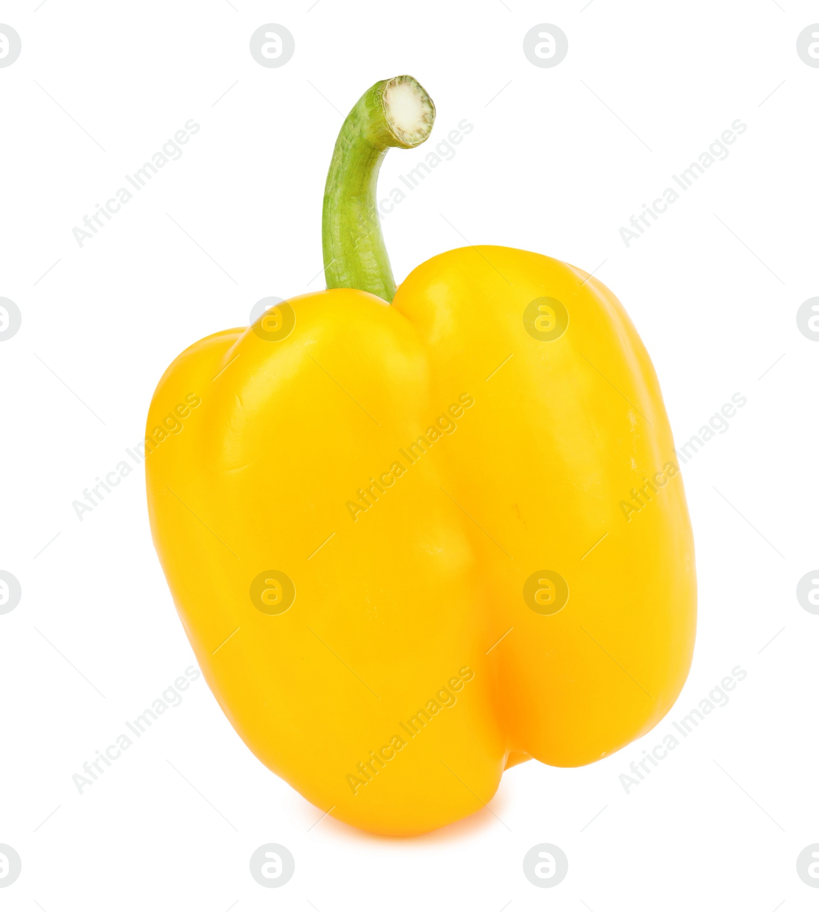 Photo of Ripe yellow bell pepper isolated on white