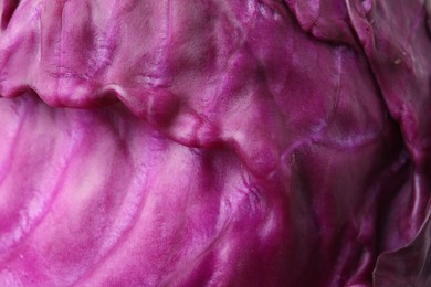 Photo of Fresh red cabbage as background, closeup view
