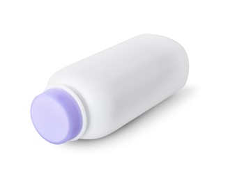 Photo of Blank bottle of baby powder isolated on white