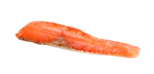 Photo of Piece of tasty grilled salmon isolated on white