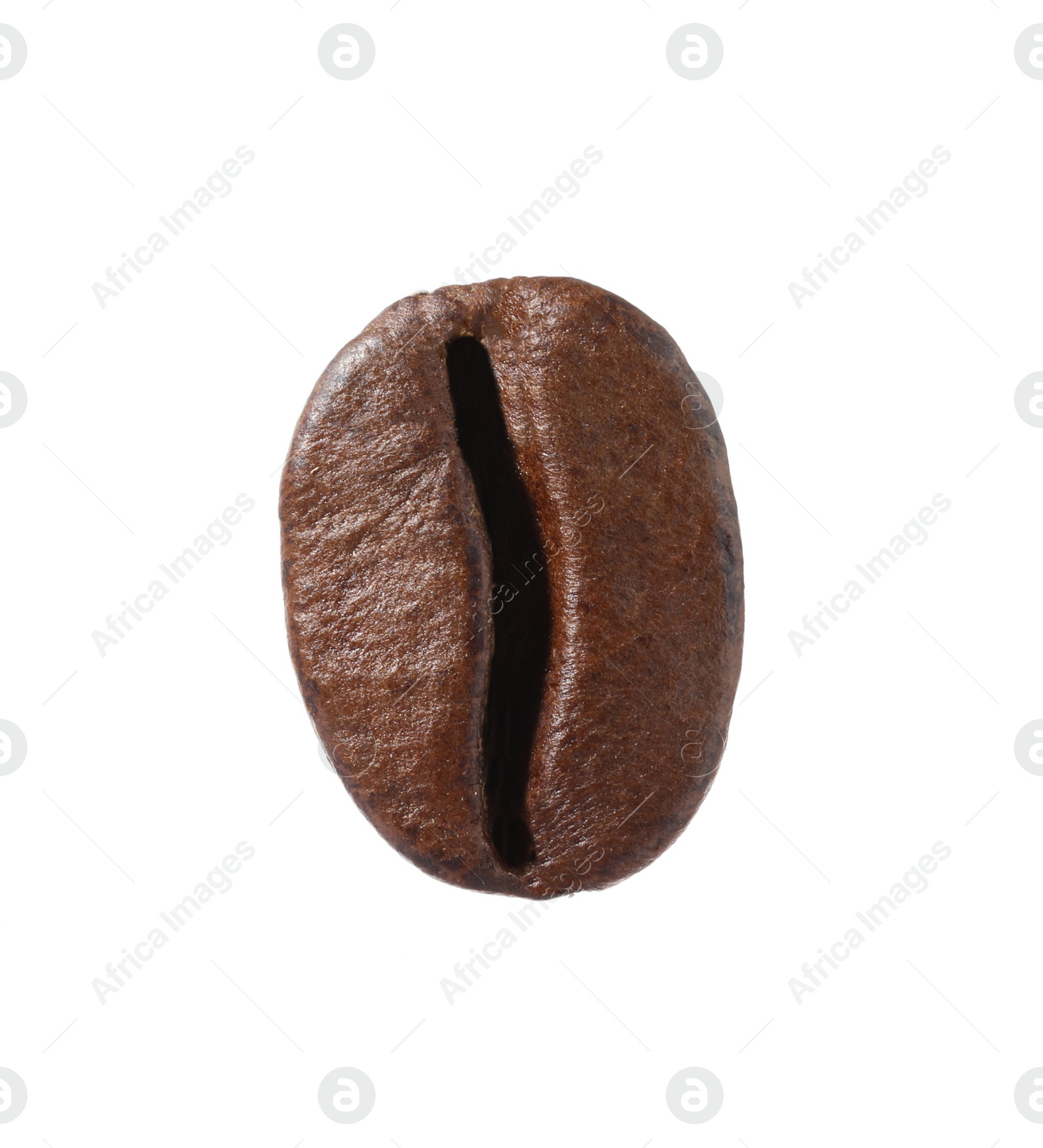 Photo of One aromatic coffee bean isolated on white