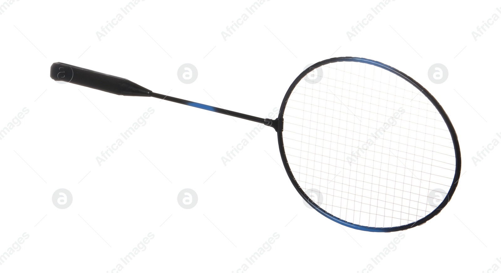 Photo of One badminton racket isolated on white. Sport equipment