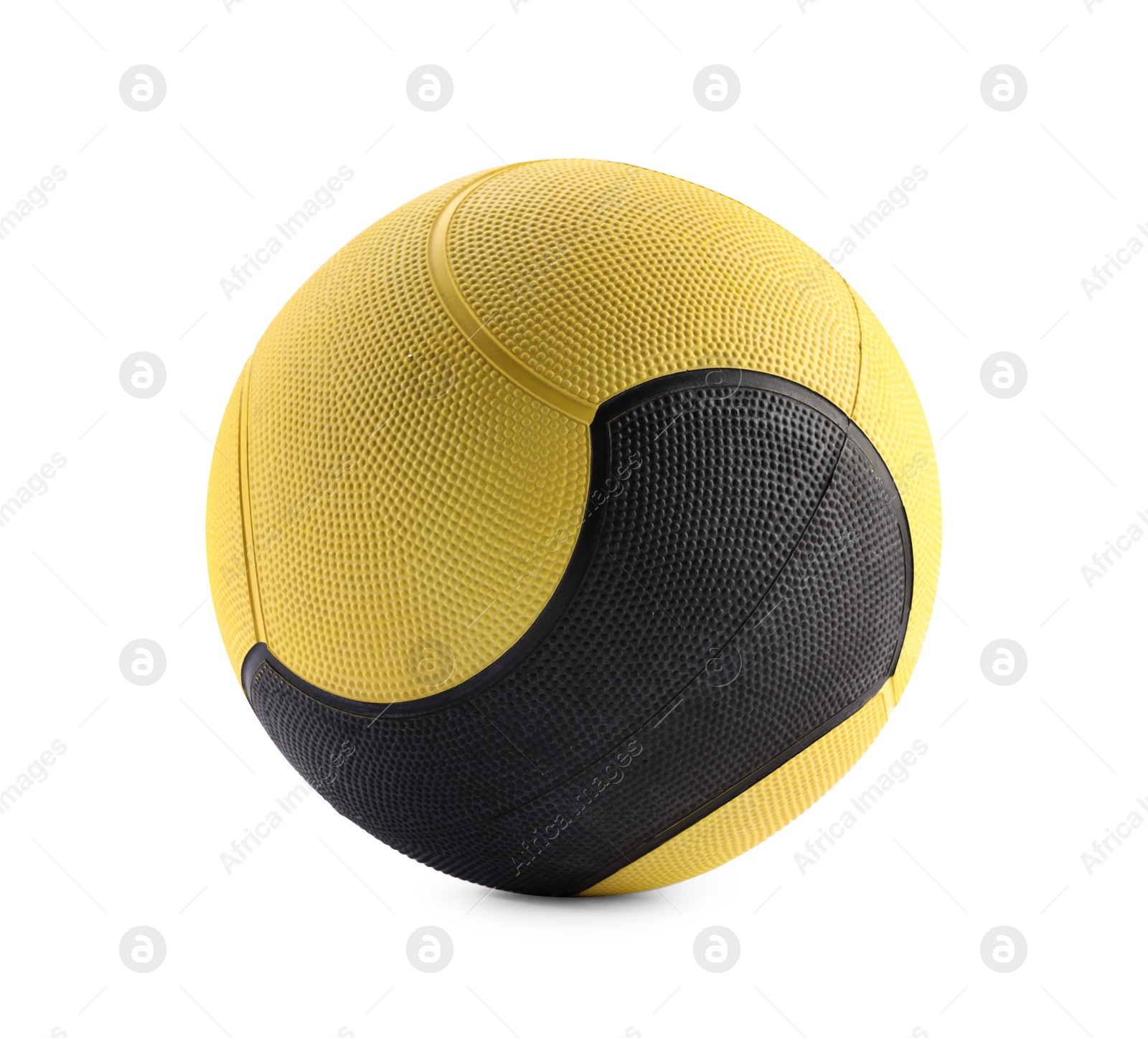 Photo of One rubber ball isolated on white. Sport equipment