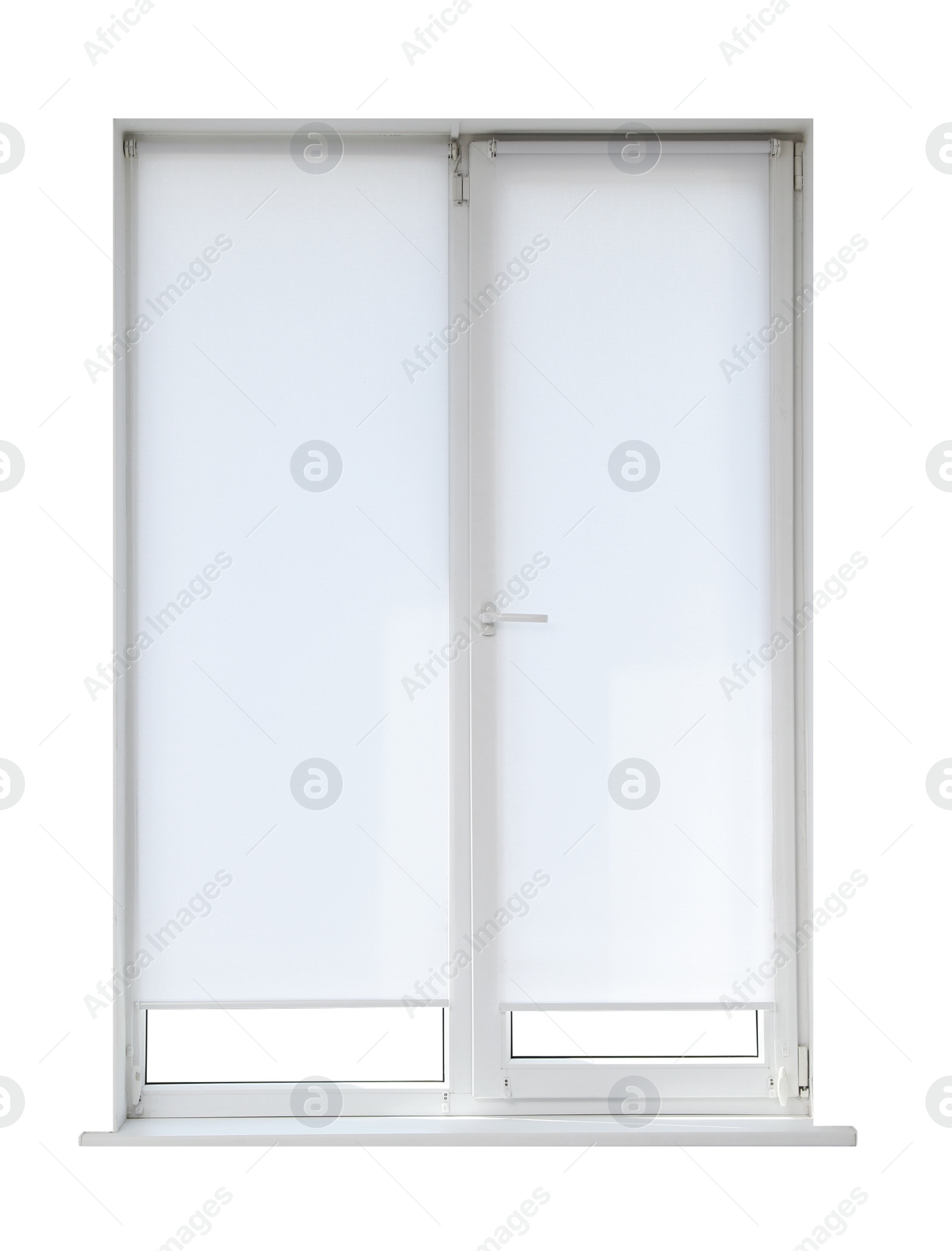 Image of Modern closed plastic window on white background