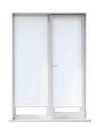 Image of Modern closed plastic window on white background