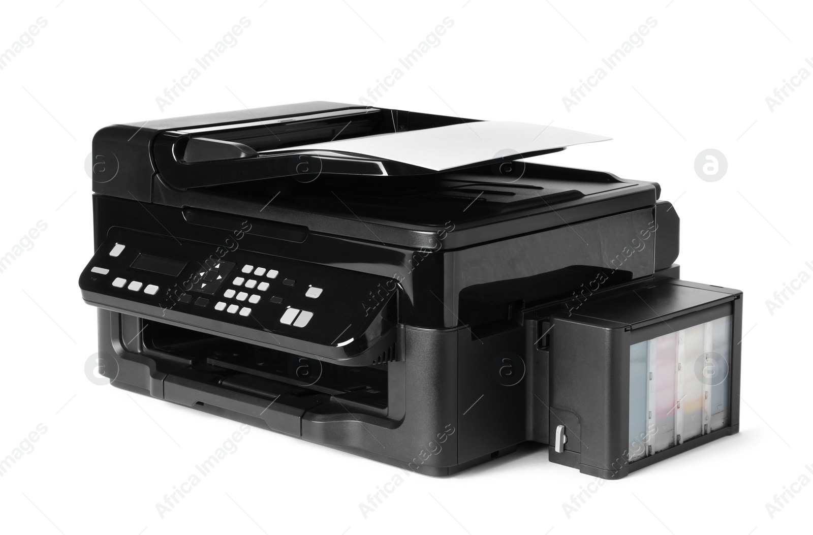 Photo of New modern multifunction printer isolated on white