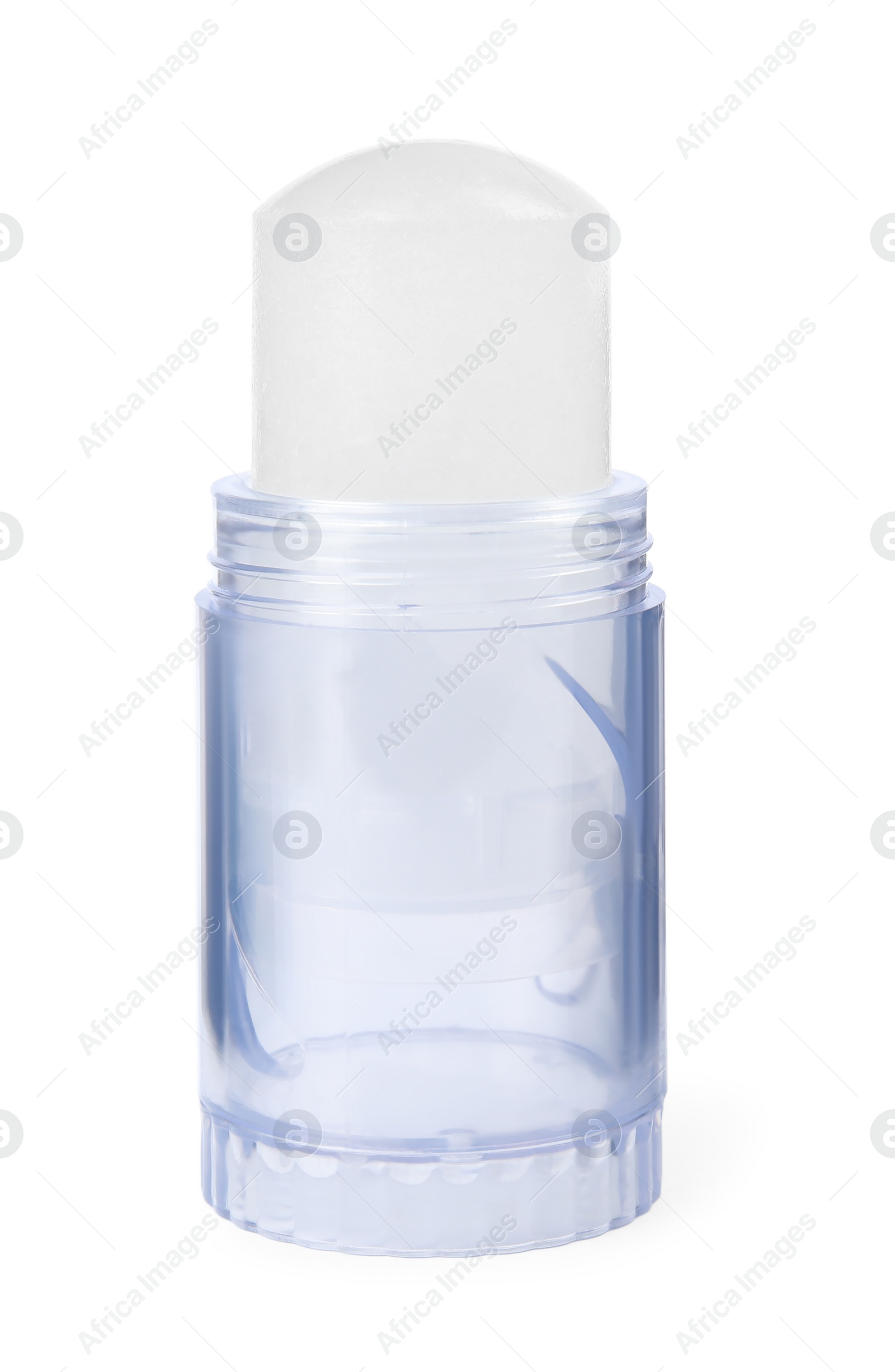 Photo of Natural crystal alum deodorant on white background