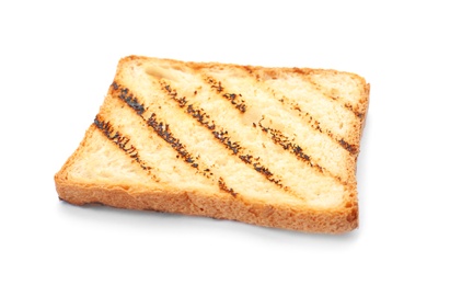 Toasted bread on white background