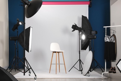 Photo of Photo studio interior with set of professional equipment