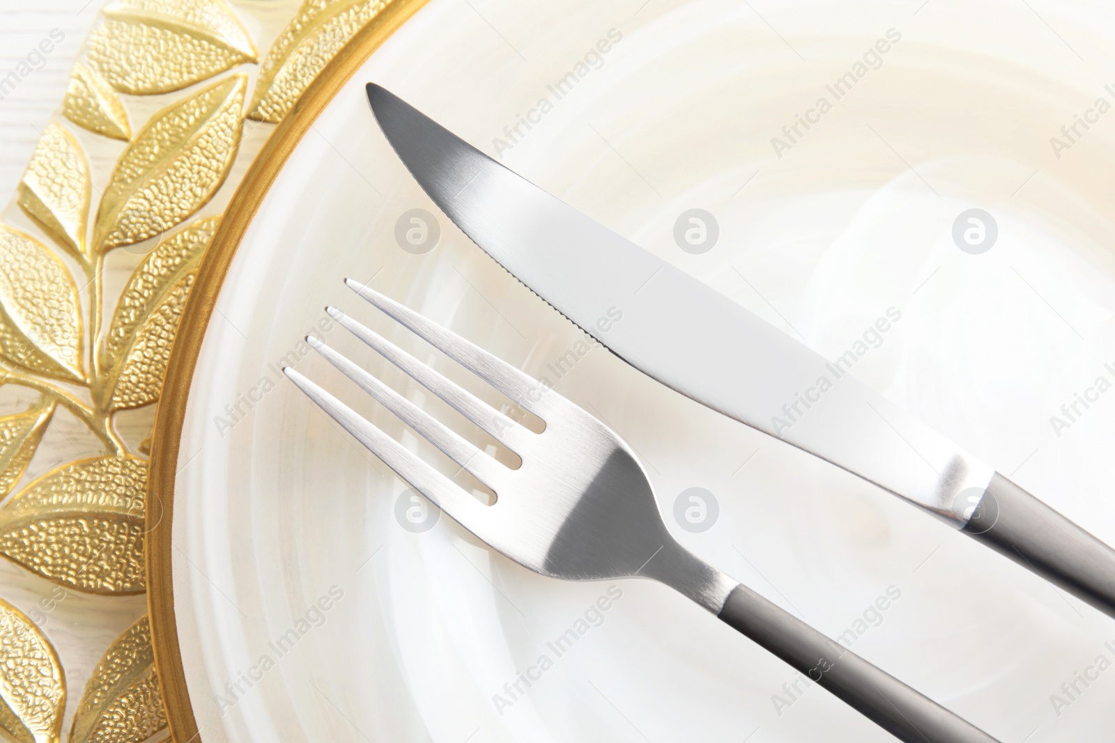 Photo of Elegant table setting, close up view