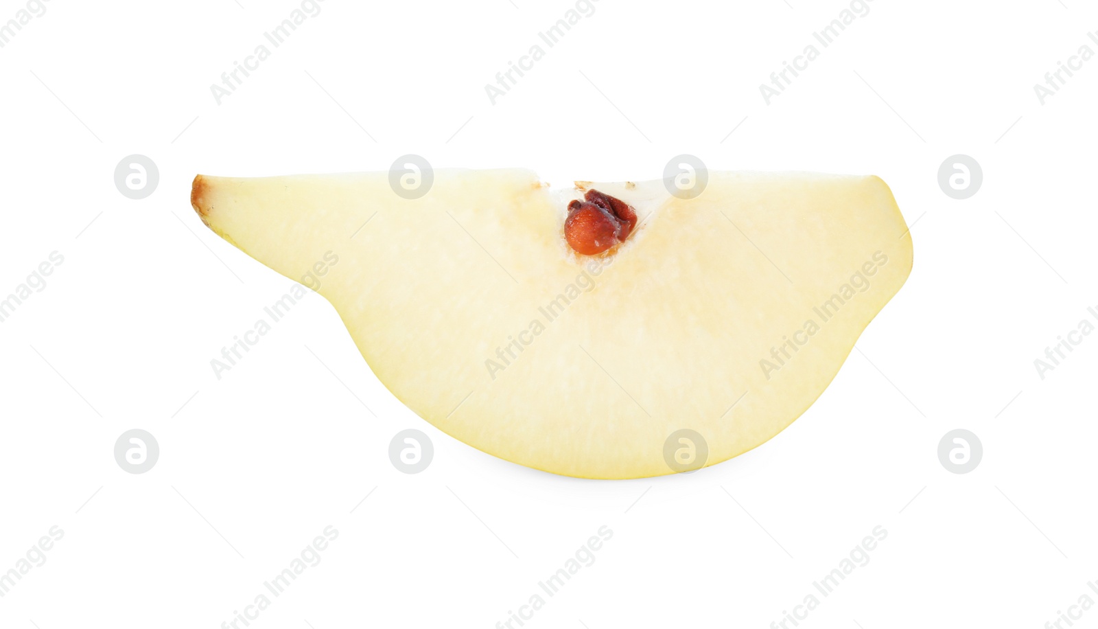 Photo of Piece of fresh ripe quince isolated on white