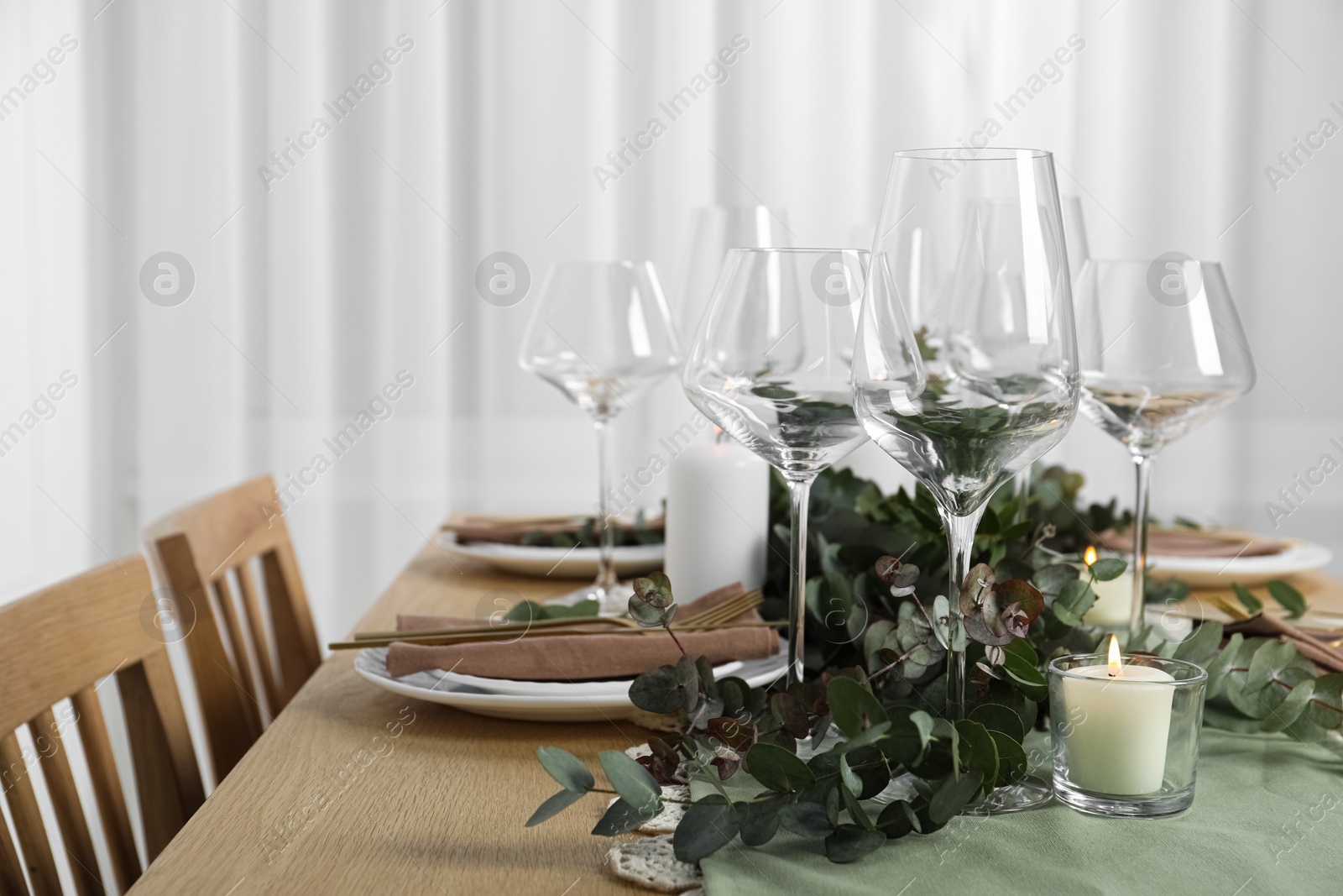 Photo of Stylish elegant table setting for festive dinner indoors