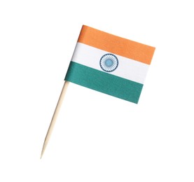 Photo of Small paper flag of India isolated on white