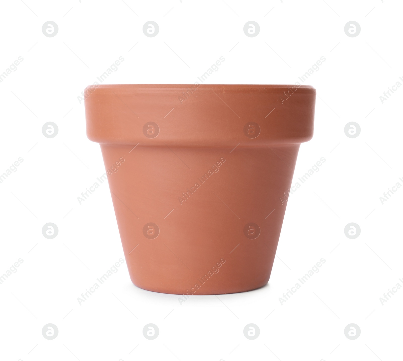 Photo of Stylish terracotta flower pot isolated on white