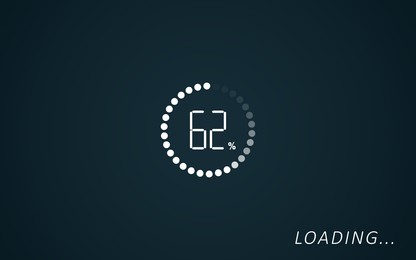 Image of Loading progress screen. Illustration on teal background