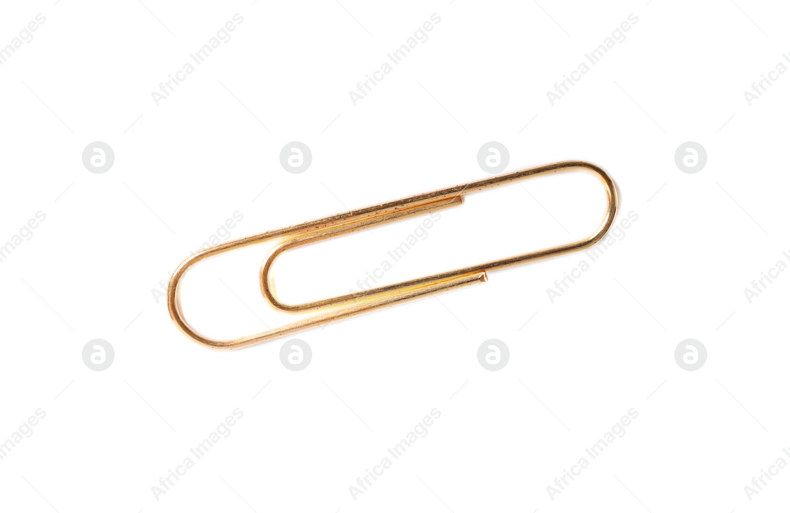 Photo of Paper clip on white background. School stationery