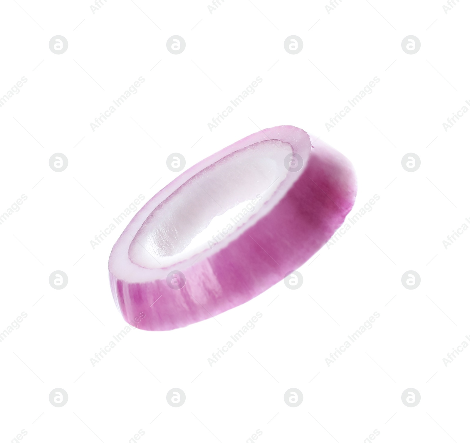 Photo of Cut red onion isolated on white. Ingredient for sandwich