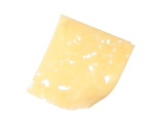 Photo of Piece of tasty cheese isolated on white