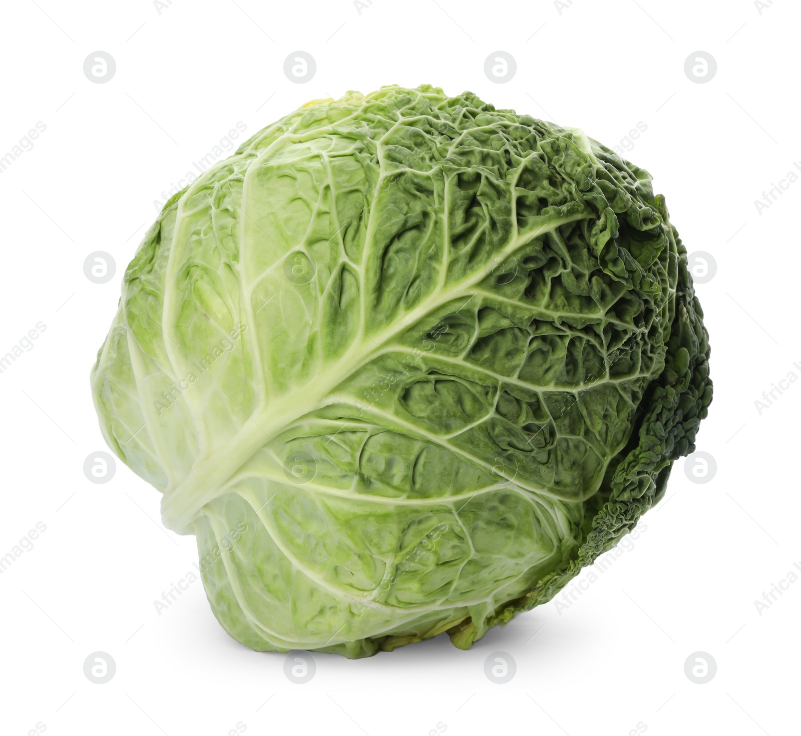 Photo of Fresh ripe savoy cabbage isolated on white