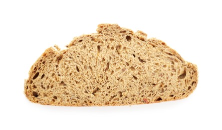 Freshly baked cut sourdough bread isolated on white