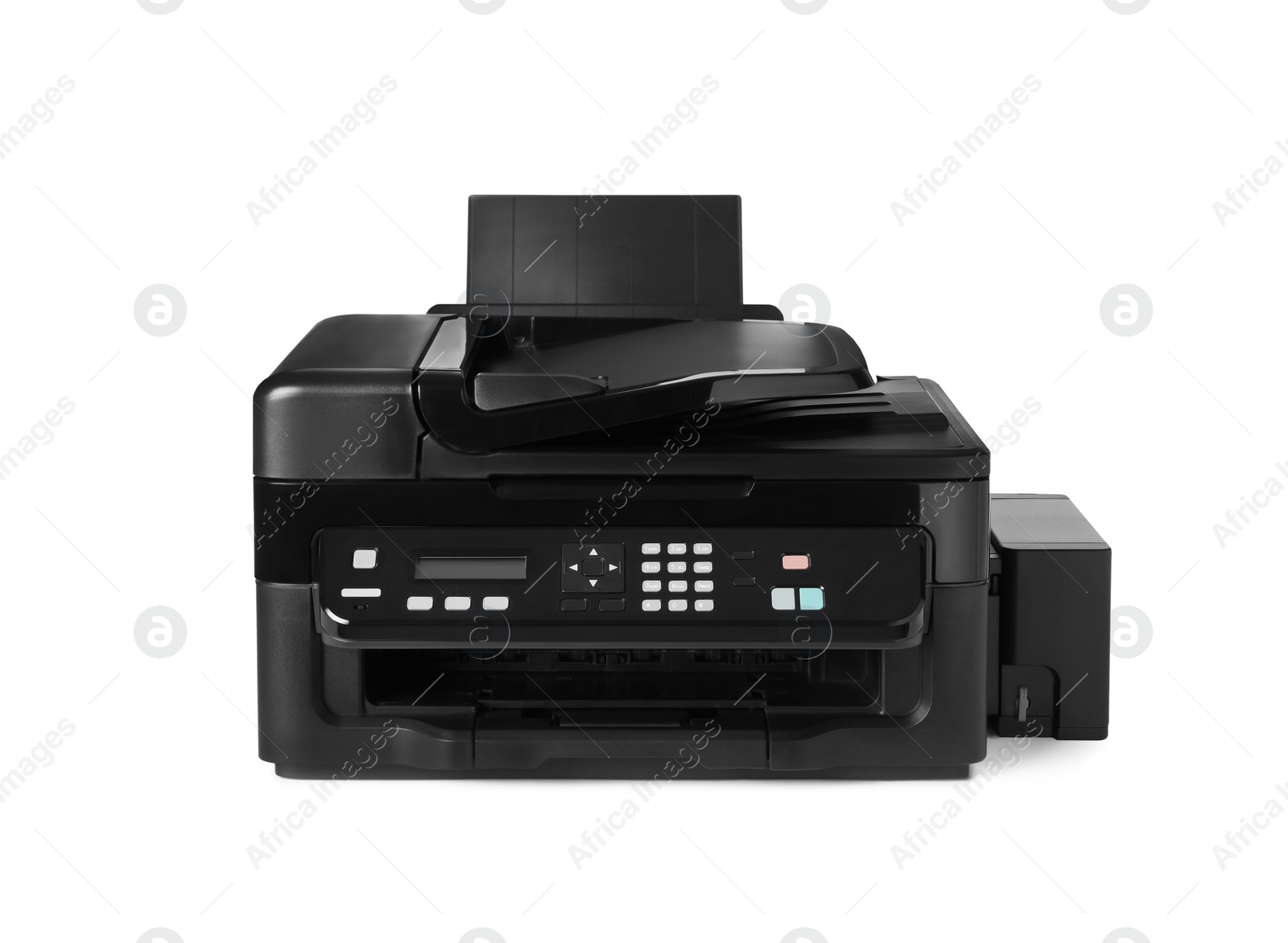 Photo of New modern multifunction printer isolated on white