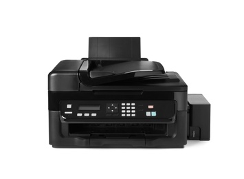 New modern multifunction printer isolated on white