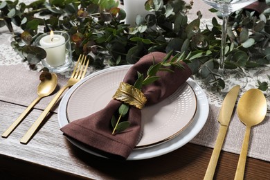 Photo of Stylish elegant table setting for festive dinner