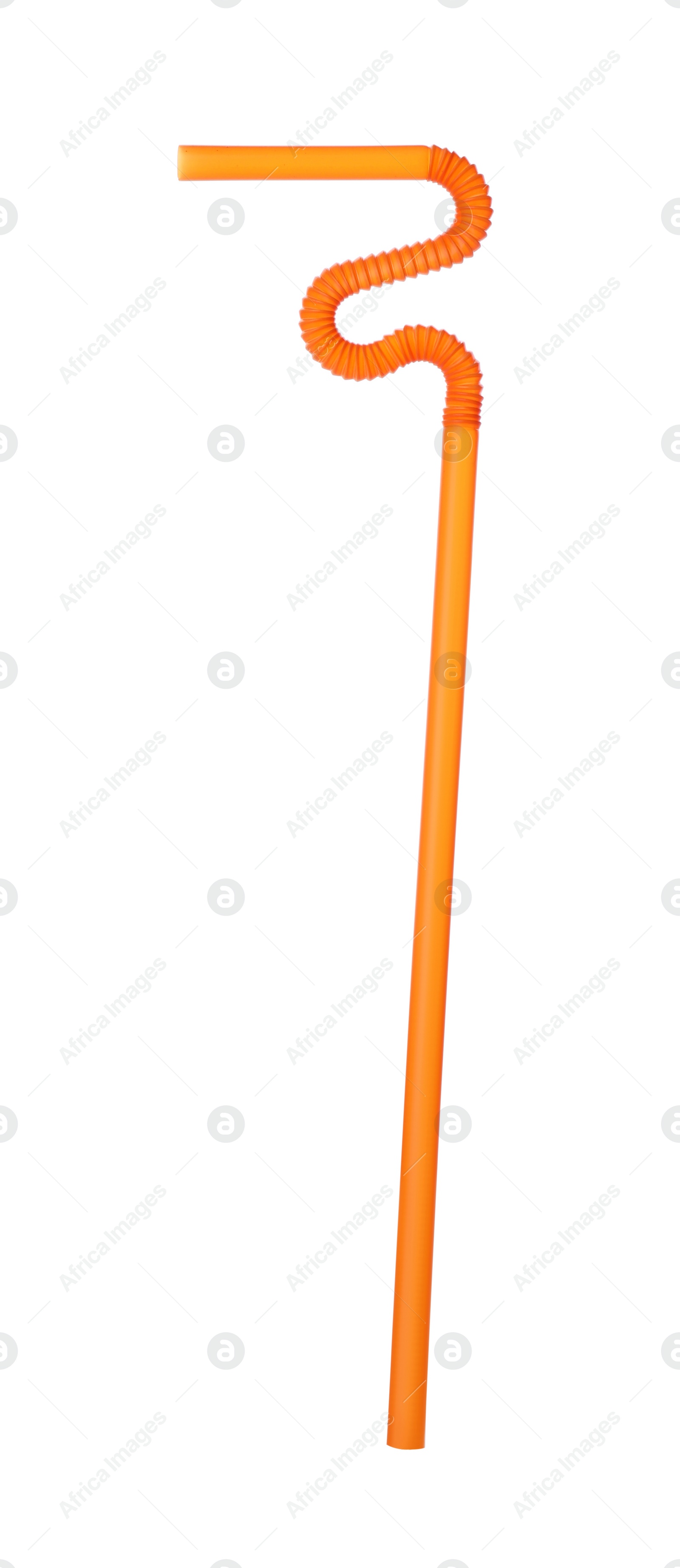 Photo of Orange plastic cocktail tube isolated on white