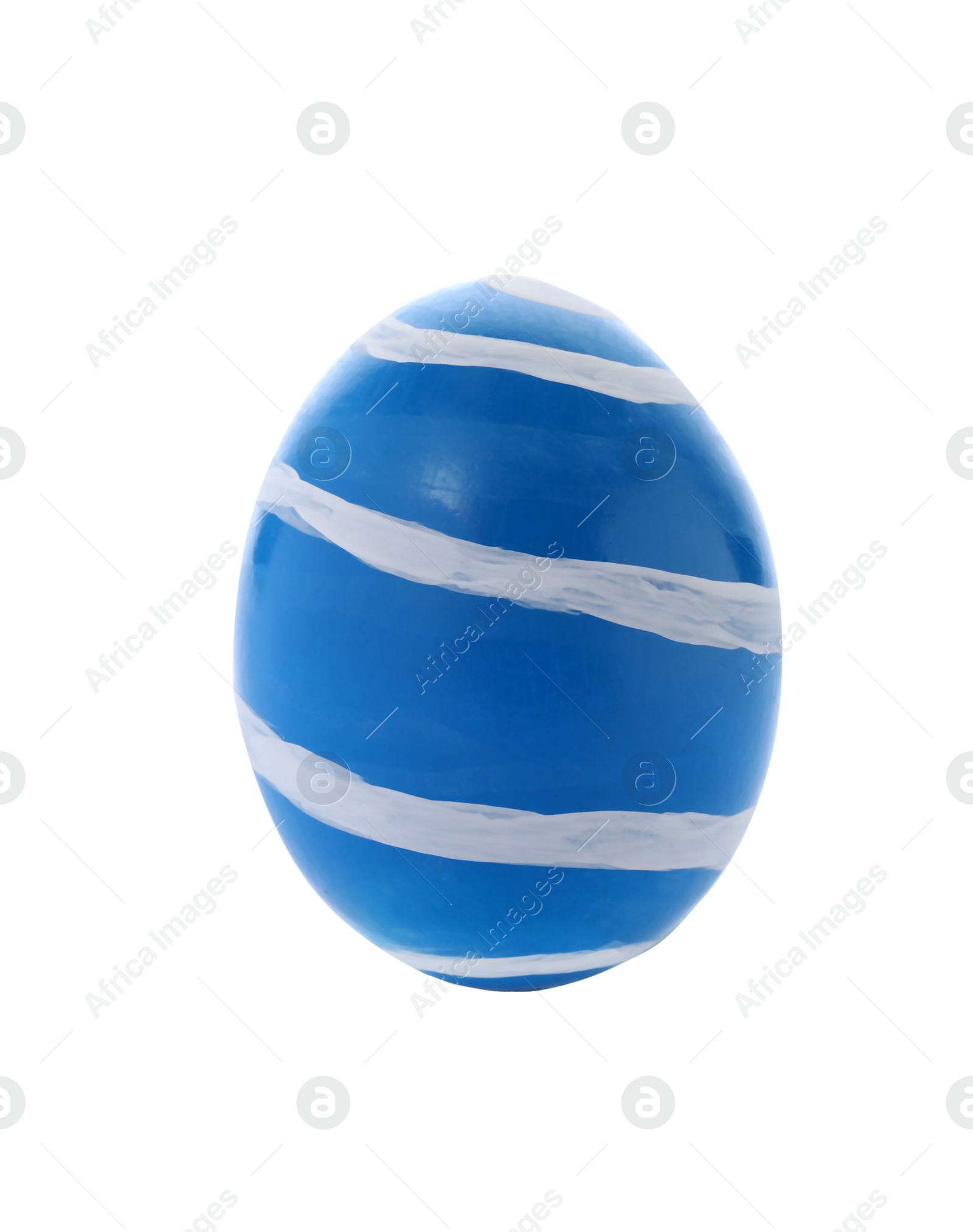 Photo of Decorated Easter egg on white background. Festive tradition