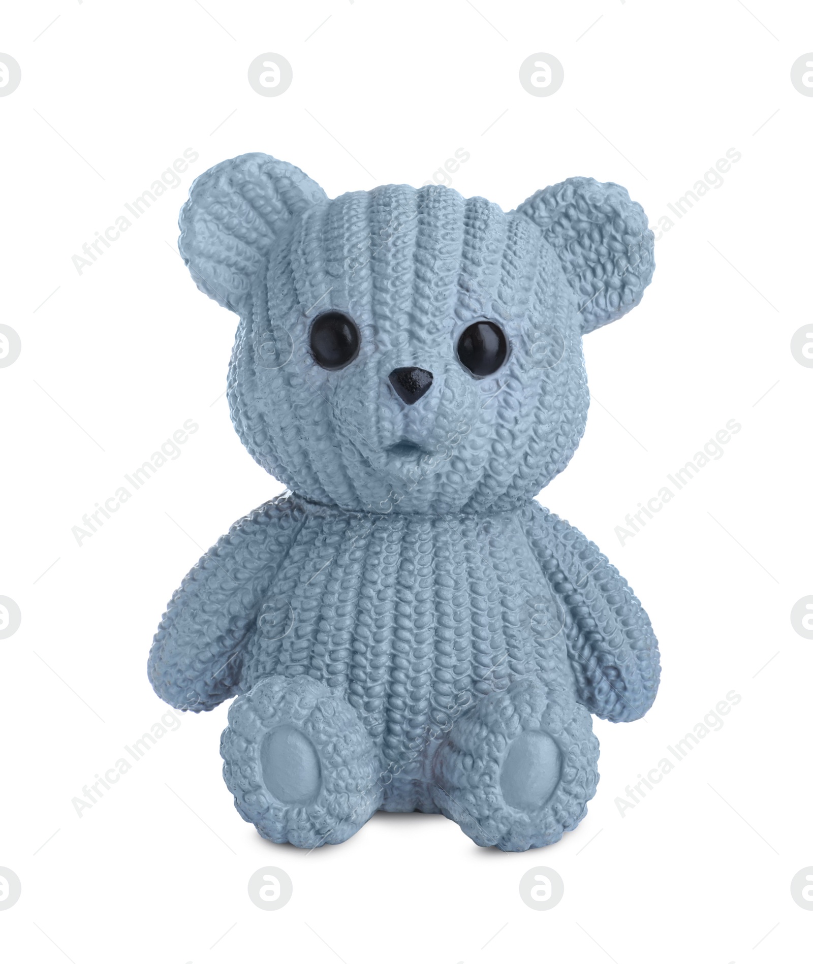 Photo of Adorable grey toy bear isolated on white