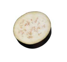 Photo of Sliceripe eggplant isolated on white