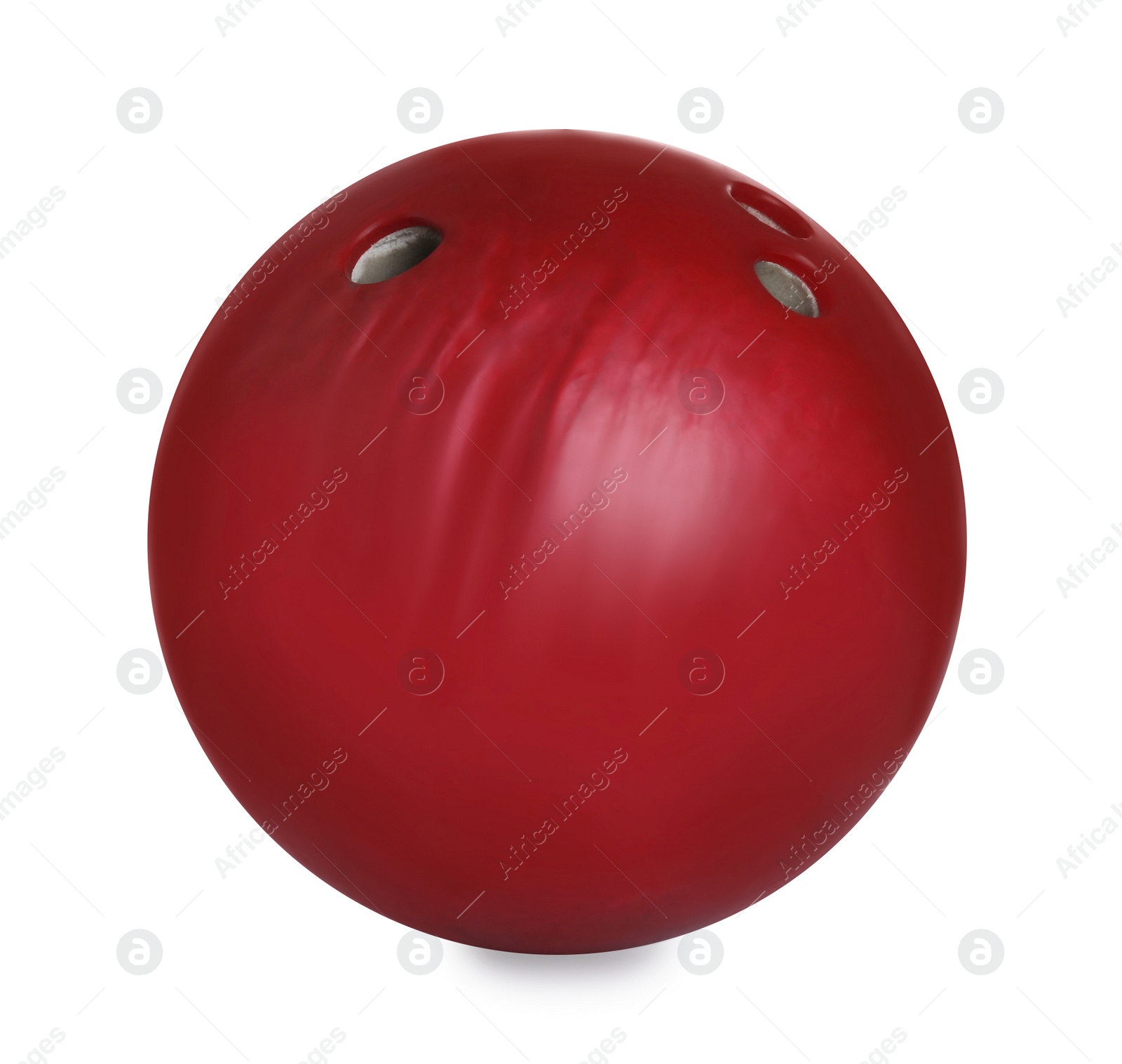 Photo of Modern red bowling ball isolated on white