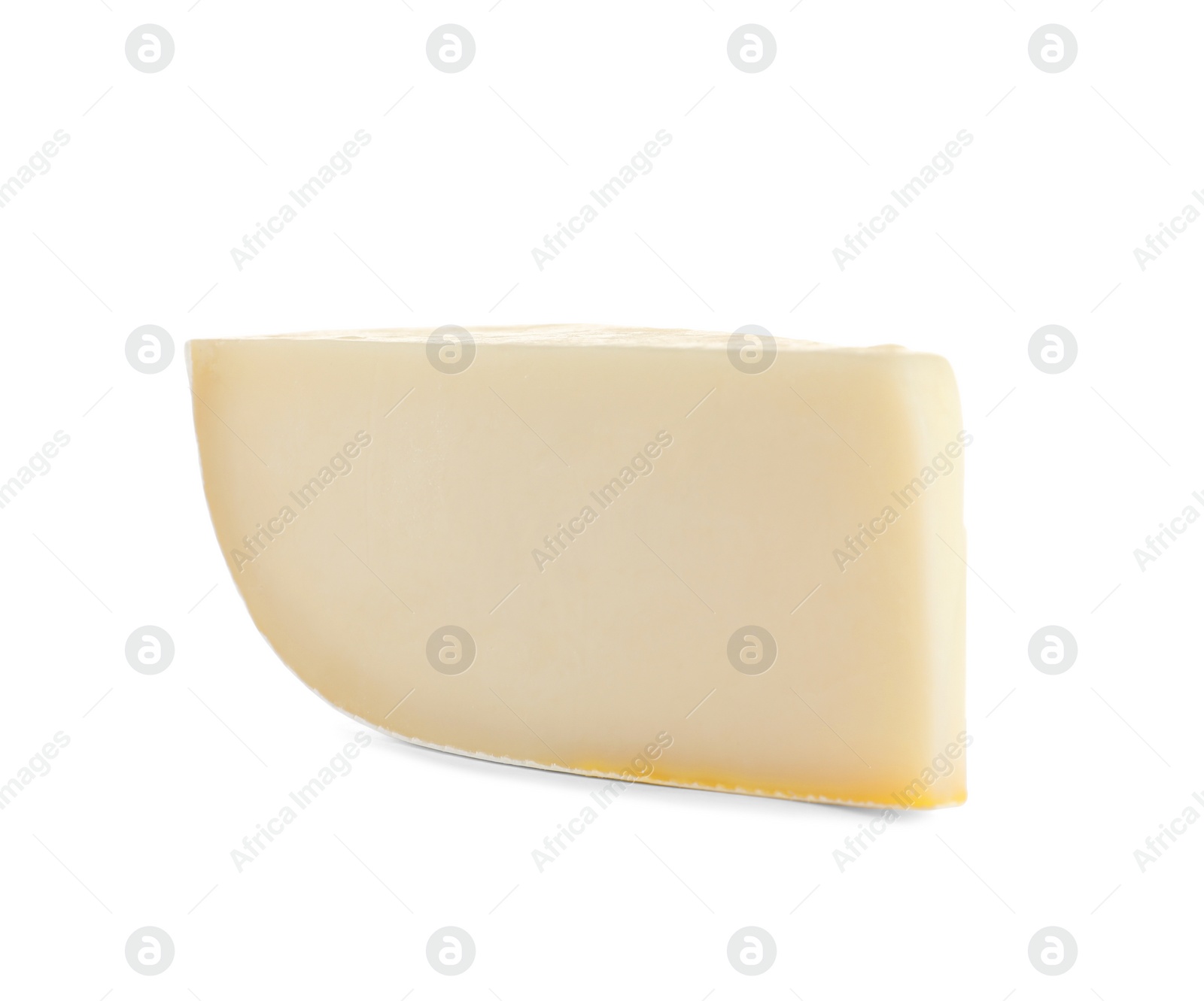 Photo of Piece of tasty grana padano cheese isolated on white