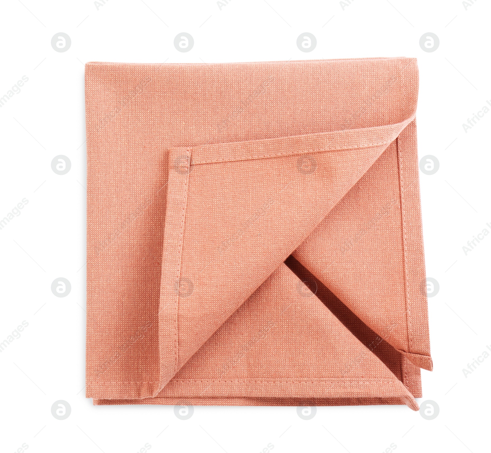 Photo of Stylish color fabric napkin isolated on white, top view