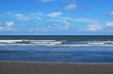 Picturesque view of beautiful sea and blue sky