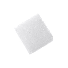 Photo of One refined sugar cube isolated on white