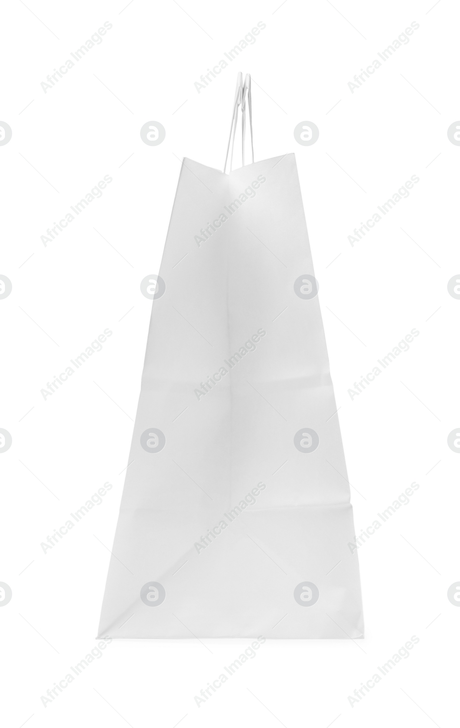 Photo of Empty shopping paper bag isolated on white