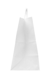 Photo of Empty shopping paper bag isolated on white