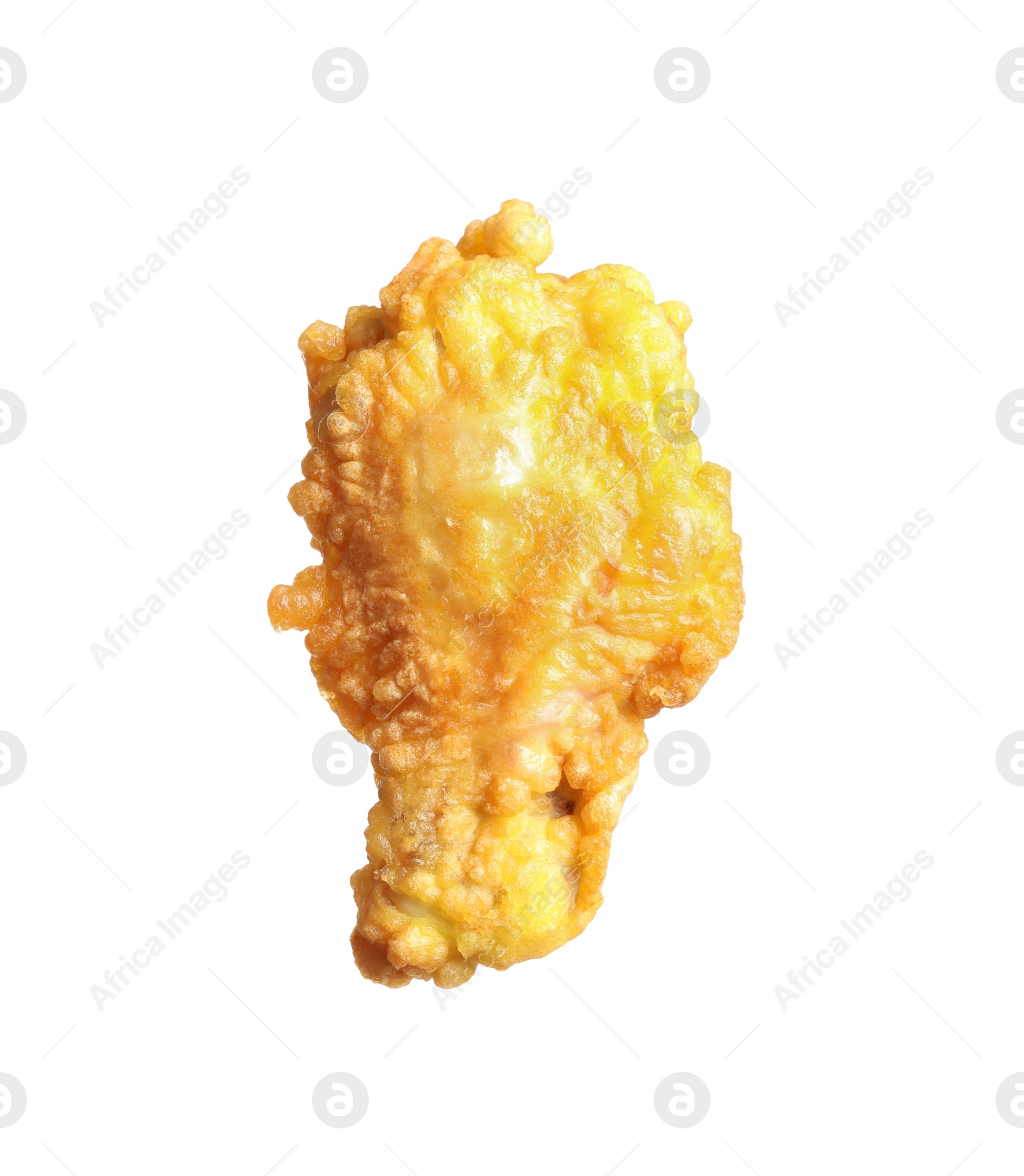 Photo of Tasty deep fried chicken piece isolated on white