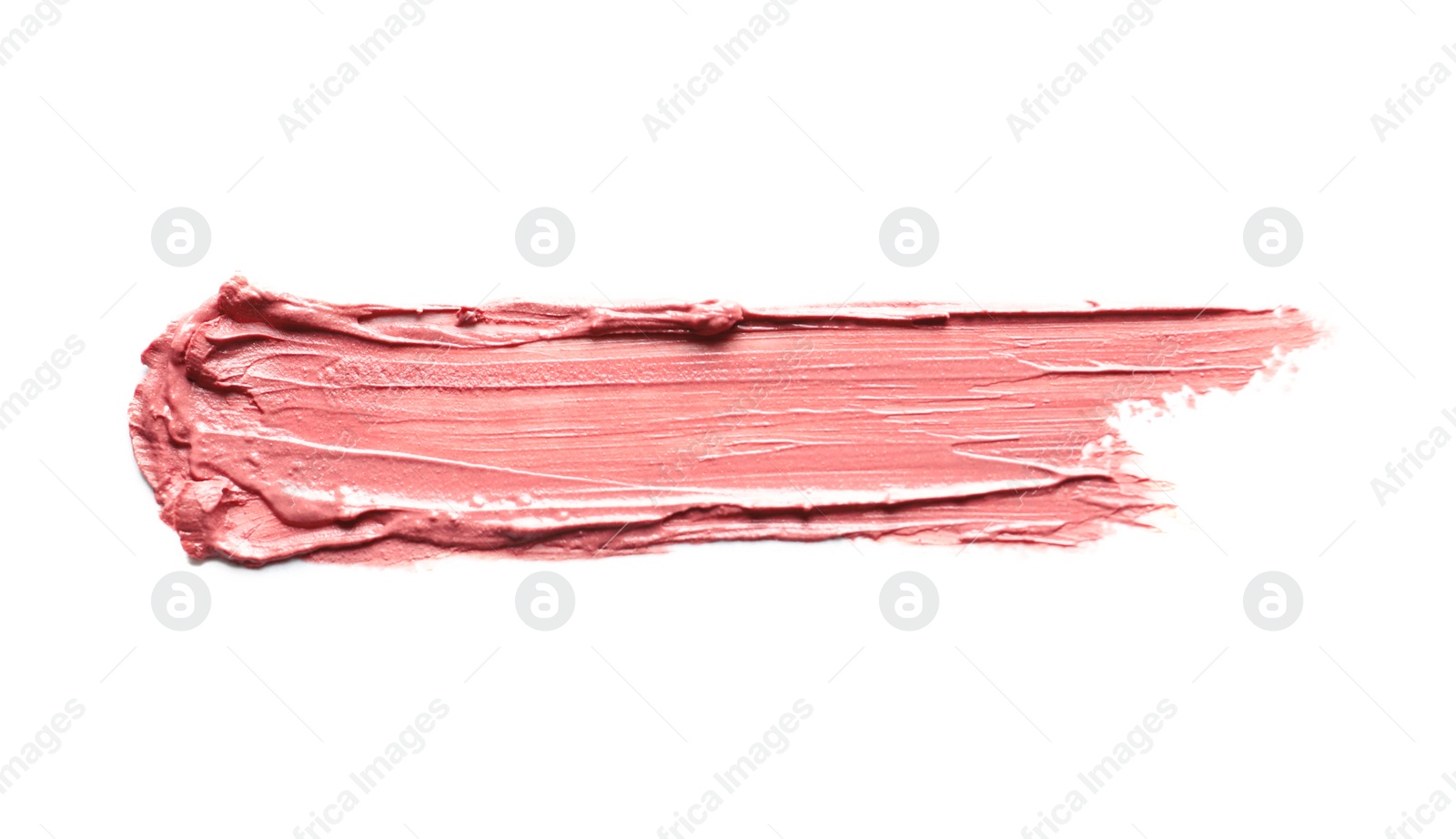 Photo of Lipstick smear isolated on white. Cosmetic product