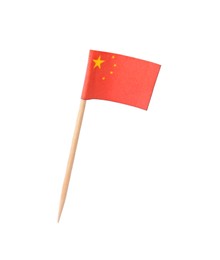 Small paper flag of China isolated on white