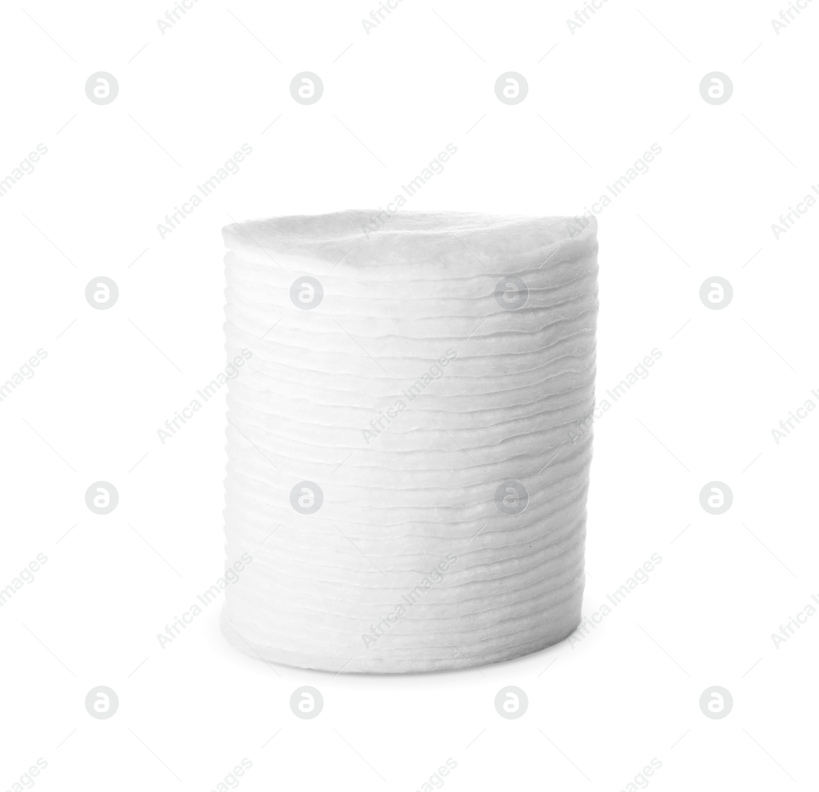 Photo of Stack of cotton pads on white background