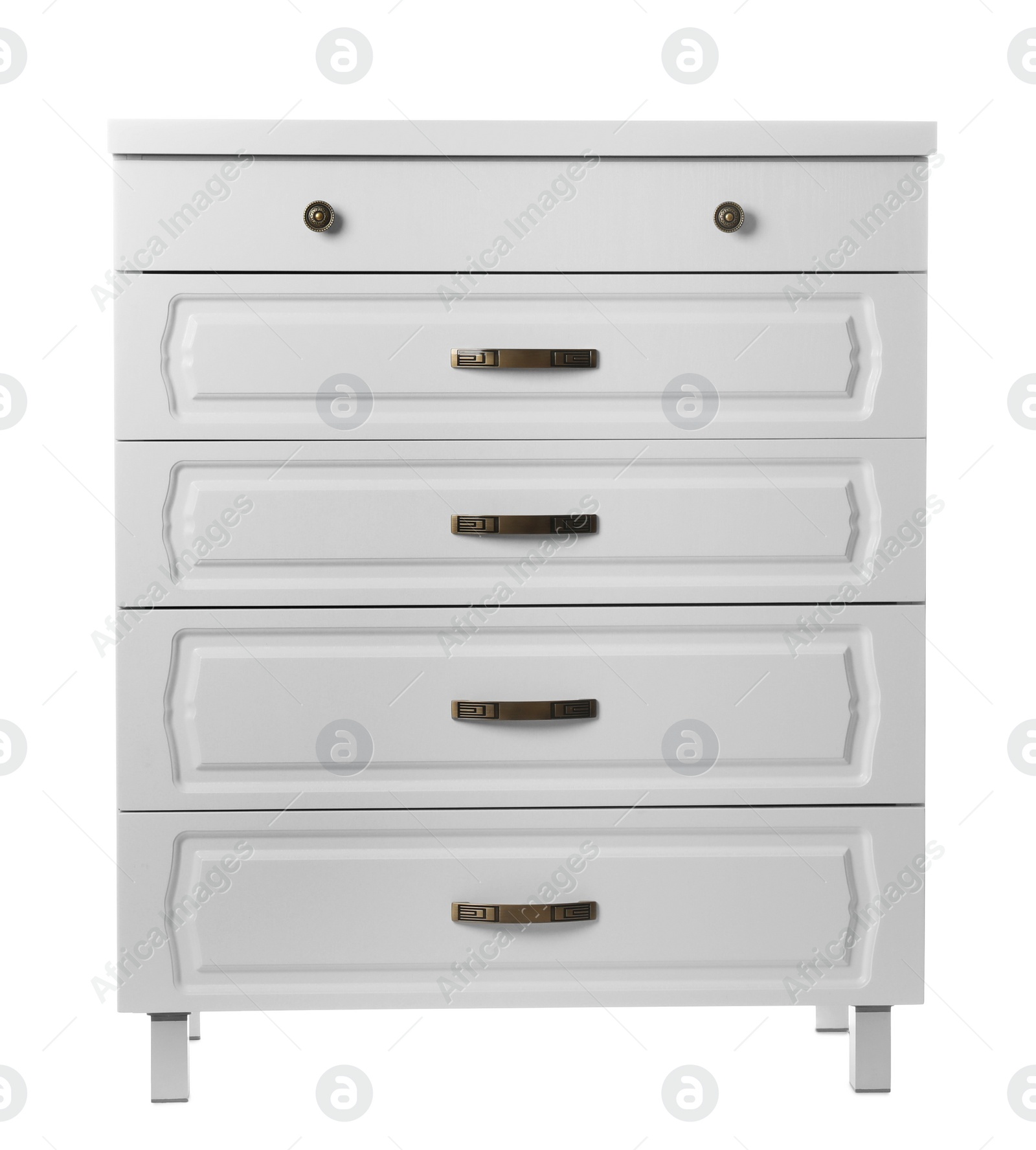 Photo of Modern chest of drawers isolated on white