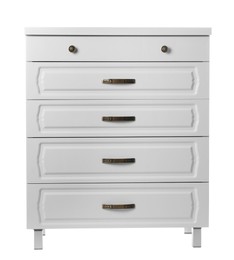 Photo of Modern chest of drawers isolated on white