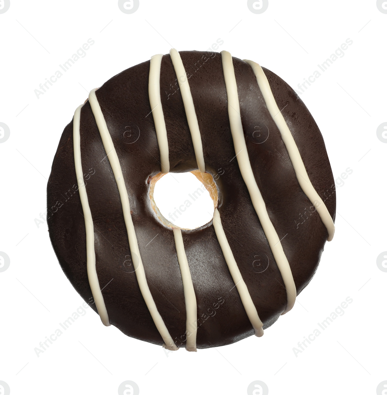 Photo of Sweet tasty glazed donut isolated on white