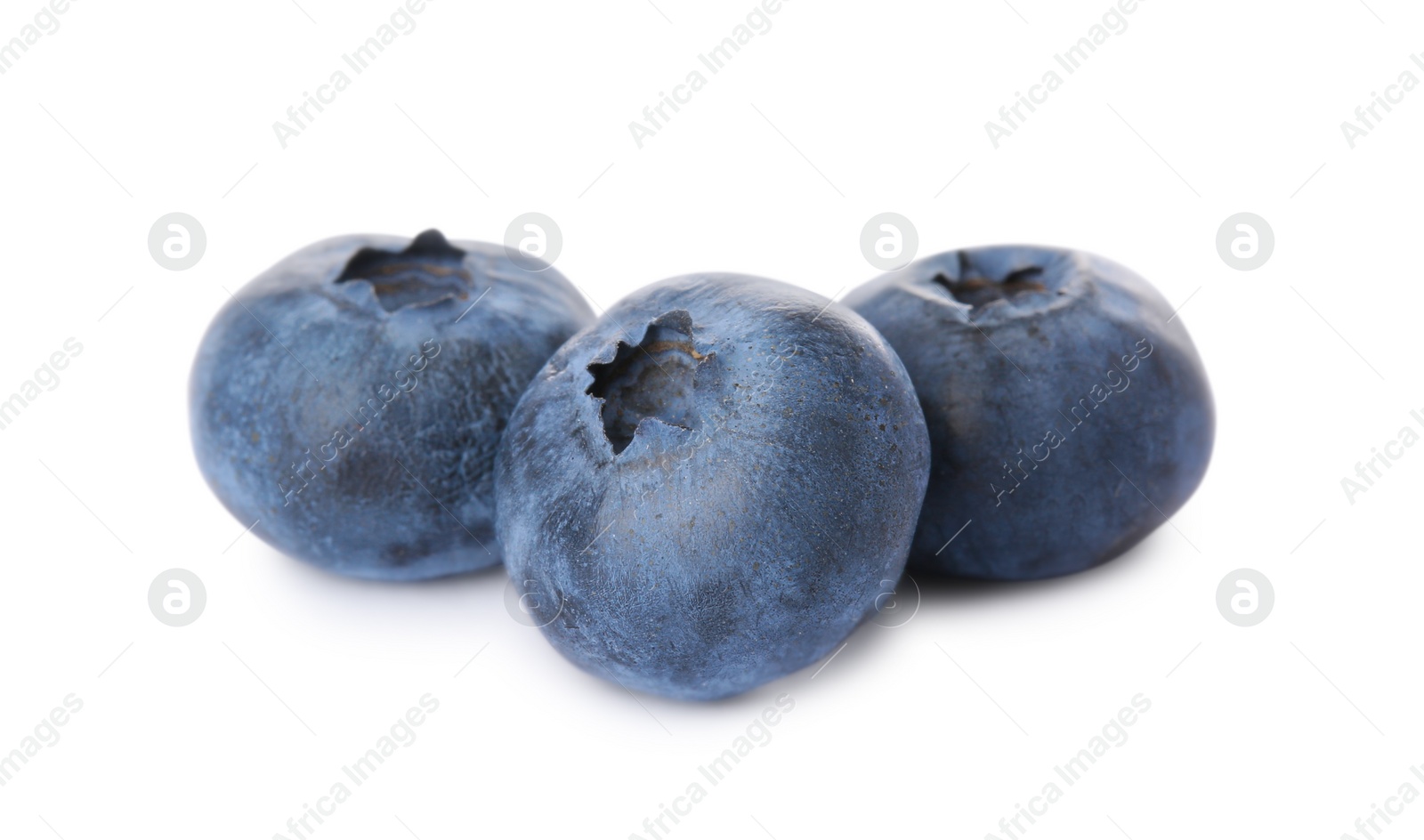 Photo of Tasty ripe fresh blueberries on white background