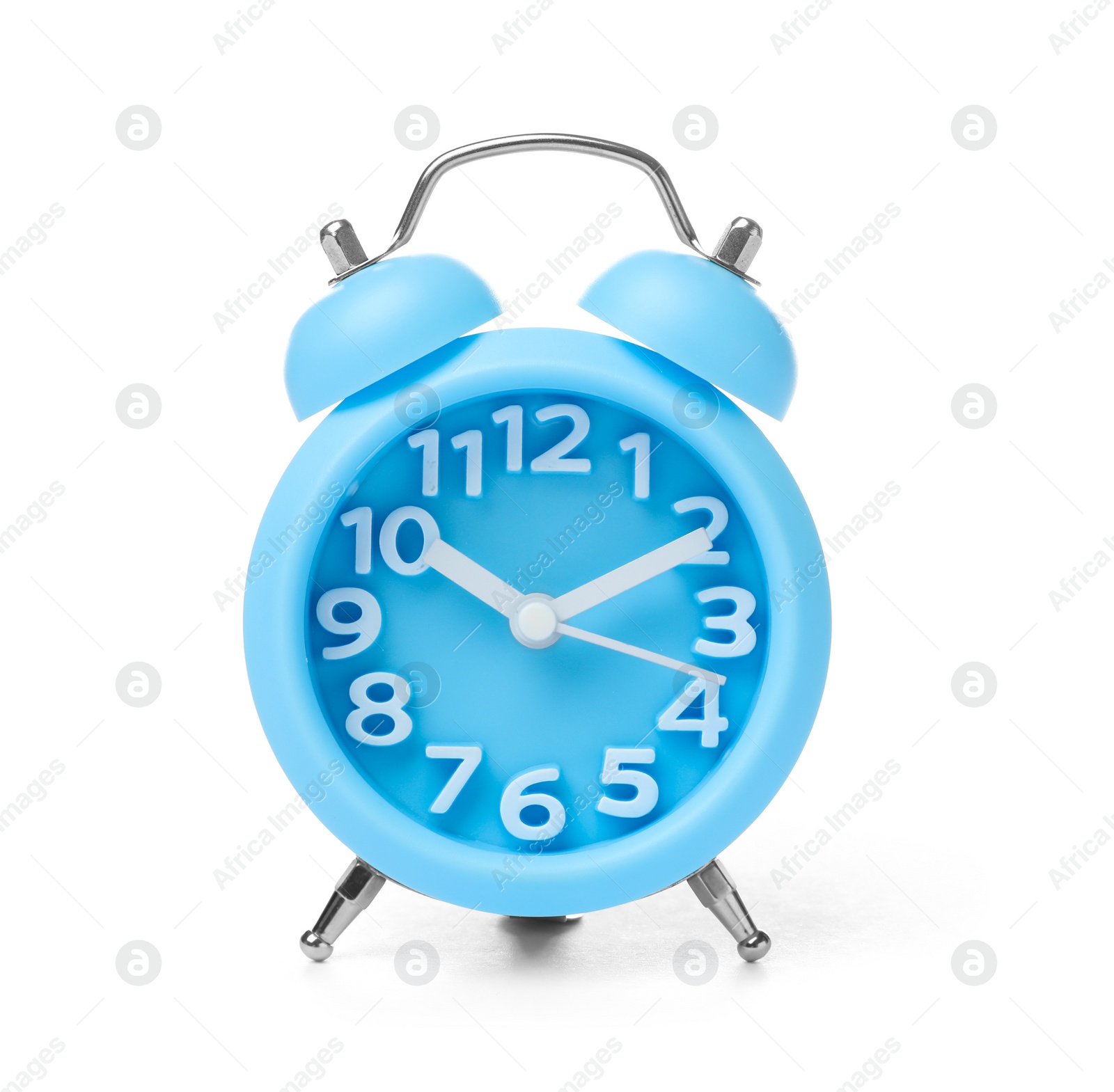 Photo of Alarm clock on white background. Time concept